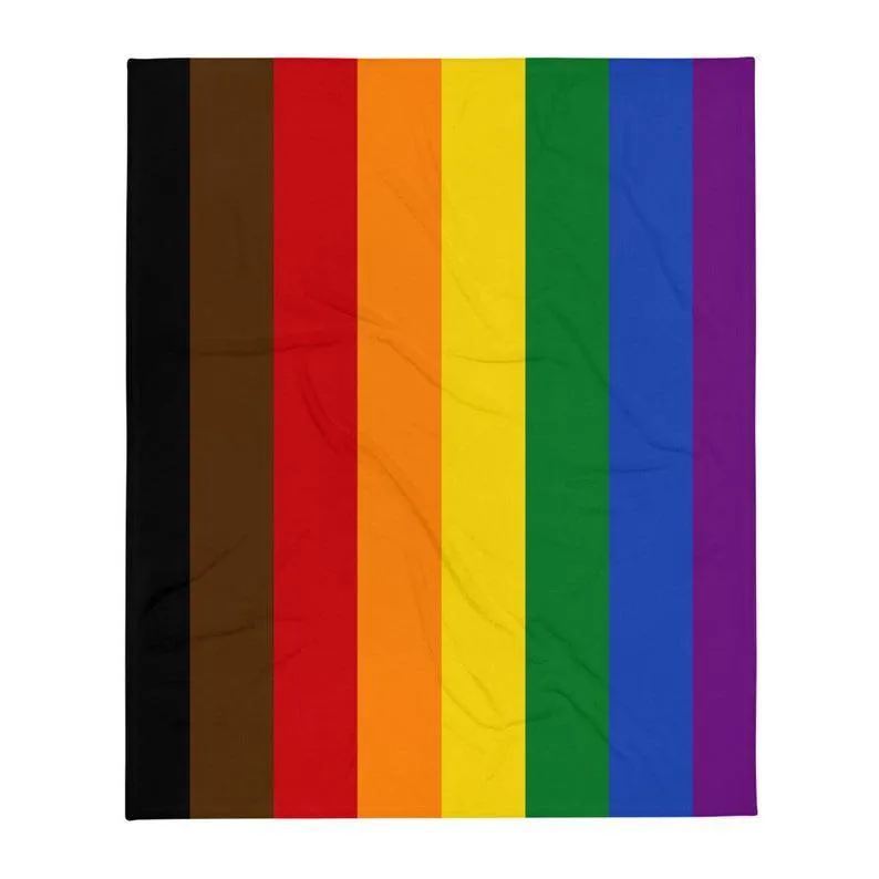 Inclusive LGBT Rainbow Pride Throw Blanket, Queer and cozy blanket