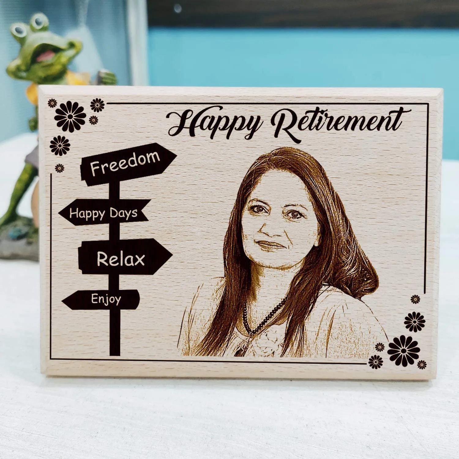 Incredible Gifts India Personalized Wooden Photo Frame Best Retirement Gift (7x5 Inches, Wood), Tabletop Rectangular