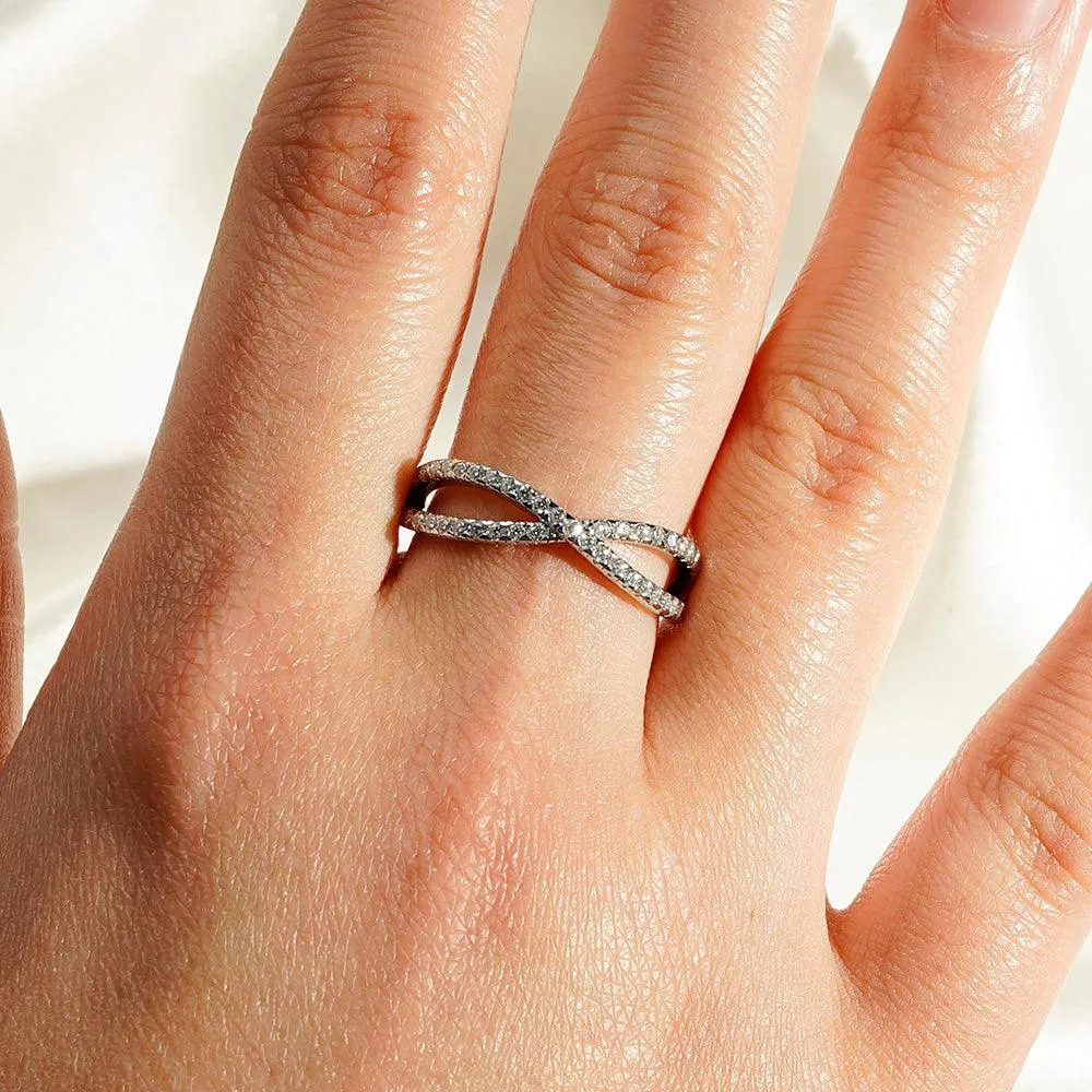 Infinity Twist Moissanite Anniversary Ring