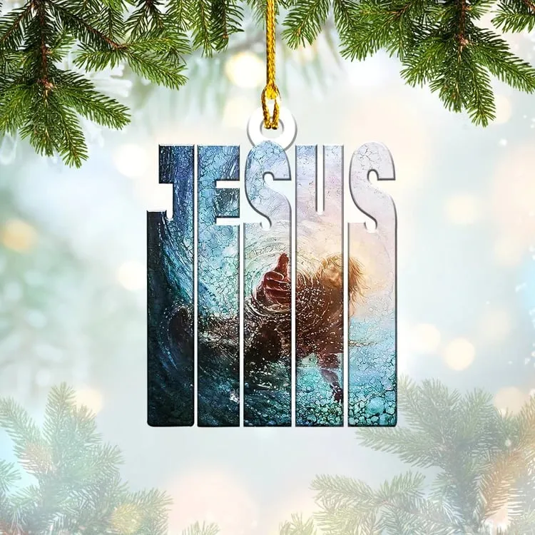 Jesus Give Your Hand Ornament Shaped Flat Ornament - Christian Gift For Friends - Unique Gifts