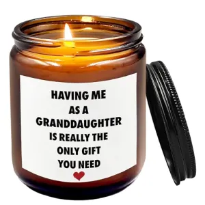 kdqua Funny Grandparents Gifts Lavender Scented Candles, Mothers Day Fathers Day Grandma Grandpa Gifts, Granddaughter Gifts from Grandma Mimi Gigi Nana Grandmother Soy Wax Amber Jar Candle