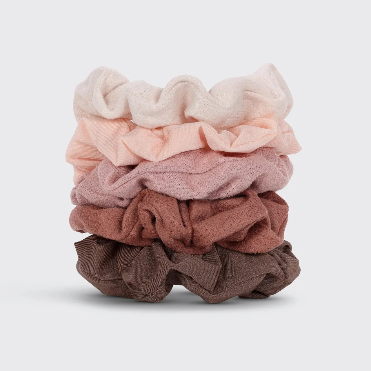 KITSCH Assorted Textured Scrunchies - Terracotta