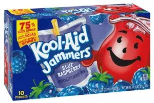 Kool Aid Jammers Blue Raspberry Flavoured Drink 60 fl oz (10 ct)