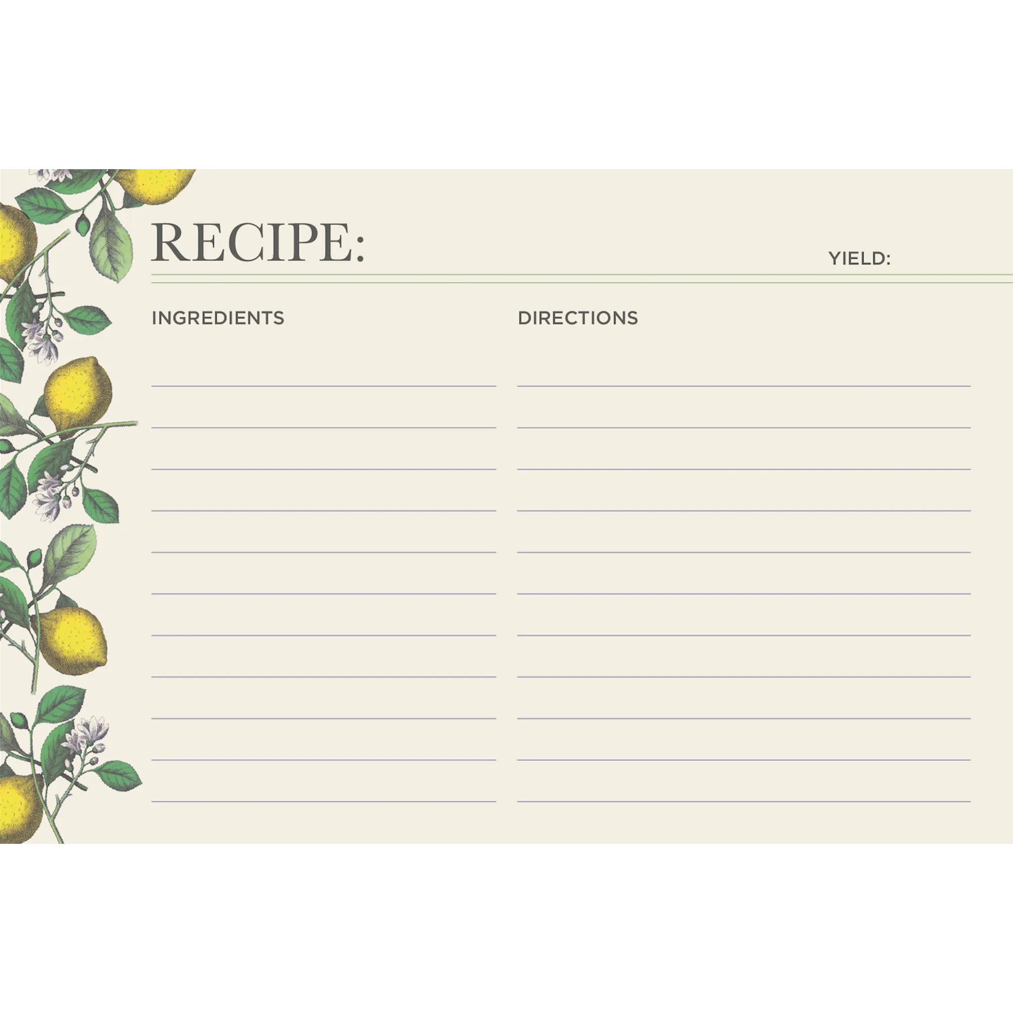 Lemon Recipe Card