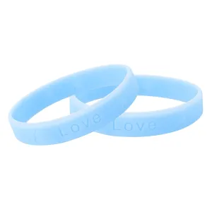 Light Blue Ribbon Silicone Bracelets (Child Size)