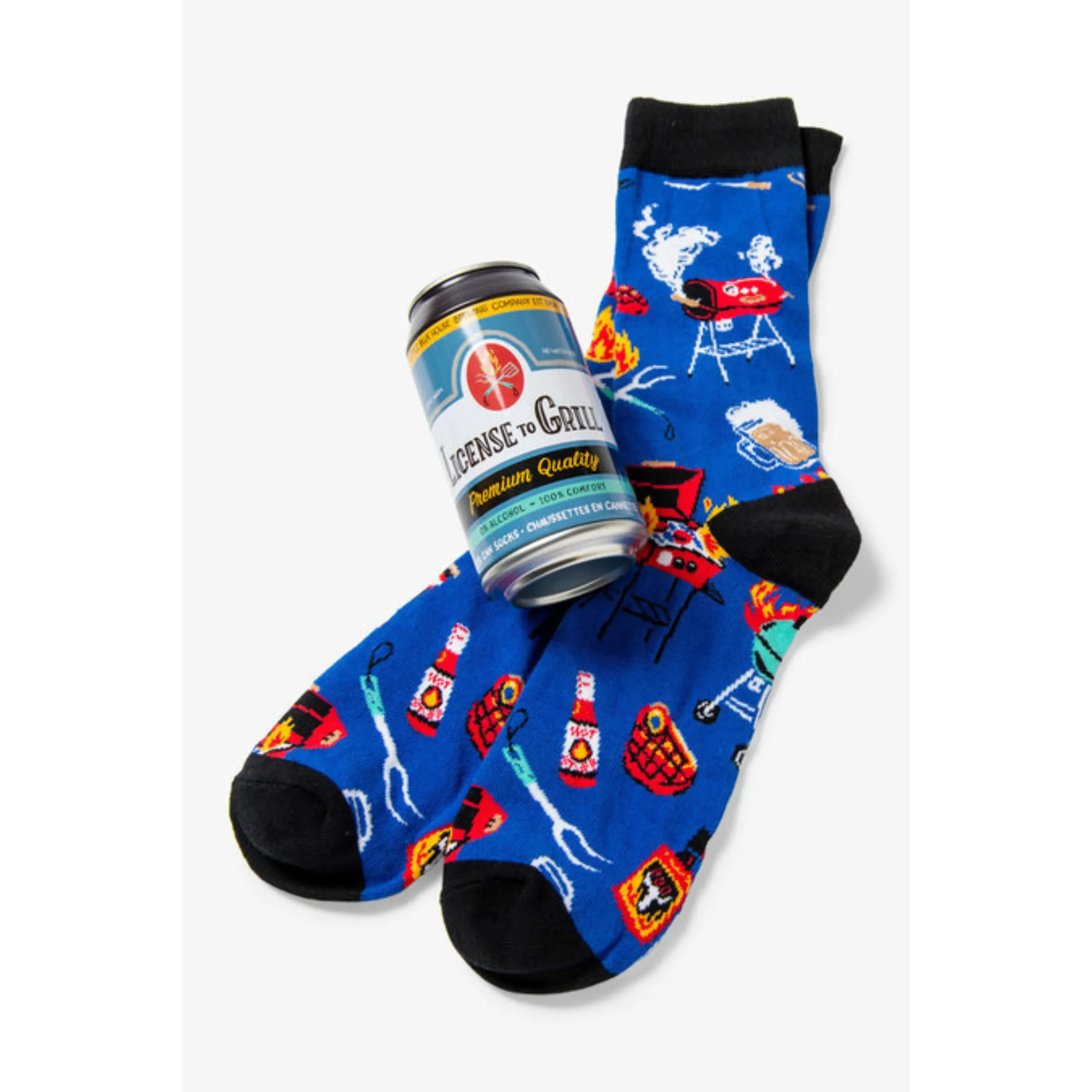 Little Blue House Beer Can Socks