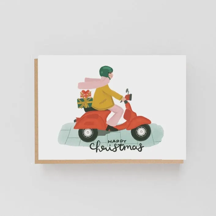 Lomond Paper Co Moped "Happy Christmas" Christmas Card