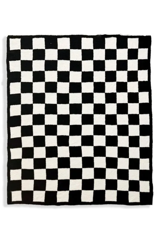 Luxe Soft Checkerboard Checker Throw Blanket