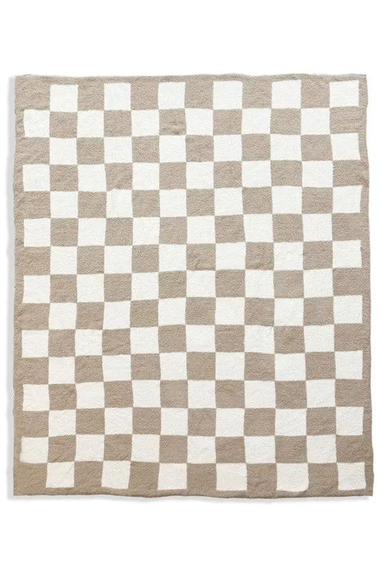 Luxe Soft Checkerboard Checker Throw Blanket