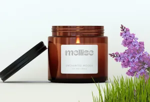 Mellise 200 gm Soy Wax Scented Candle in Glass Jar Lilac and Fresh Cut Grass Fragrance Burn Time 34 Hrs, Luxury Gift, Aromatherapy Fragrance Candles for Home Decor