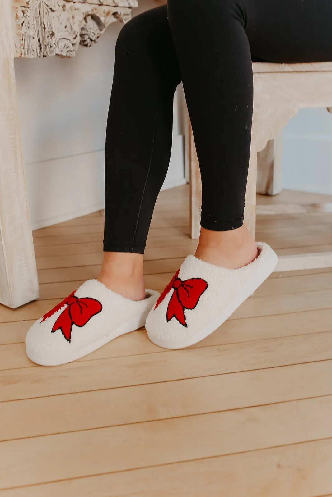 MIA Cozi Red Bow Slippers