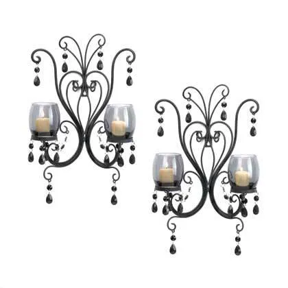 Midnight Elegance Candle Wall Sconces