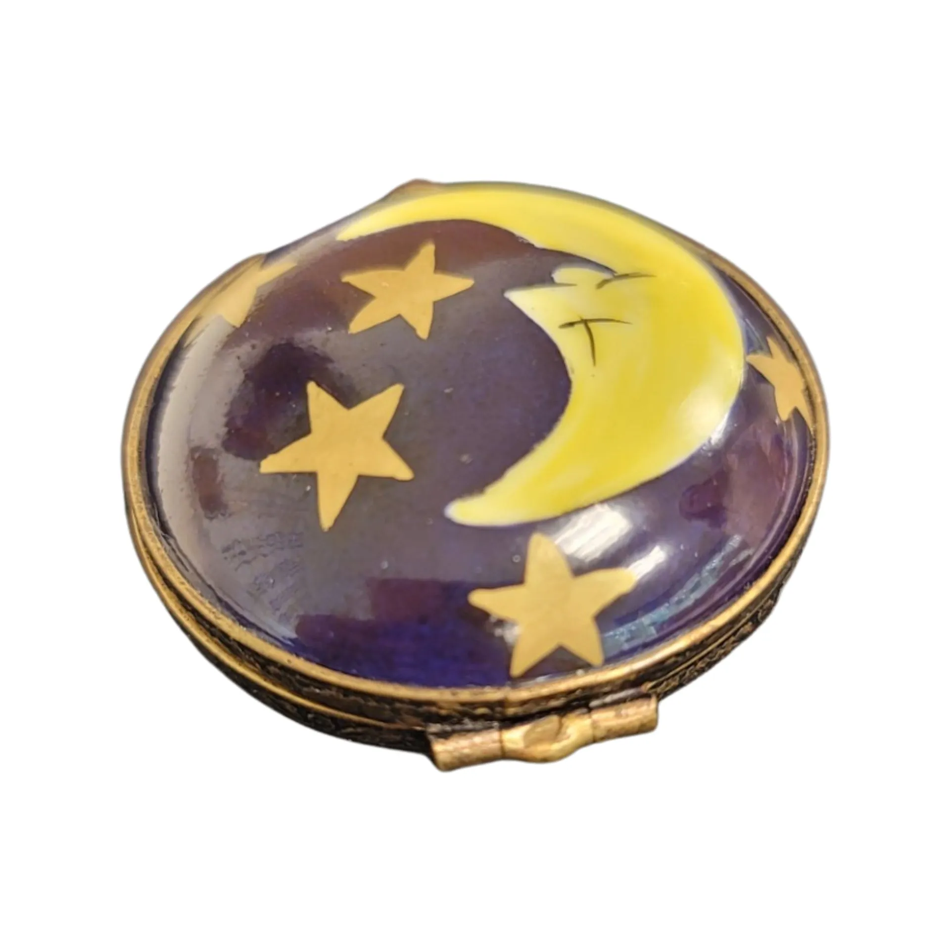 Moon Stars Flat Round Pill