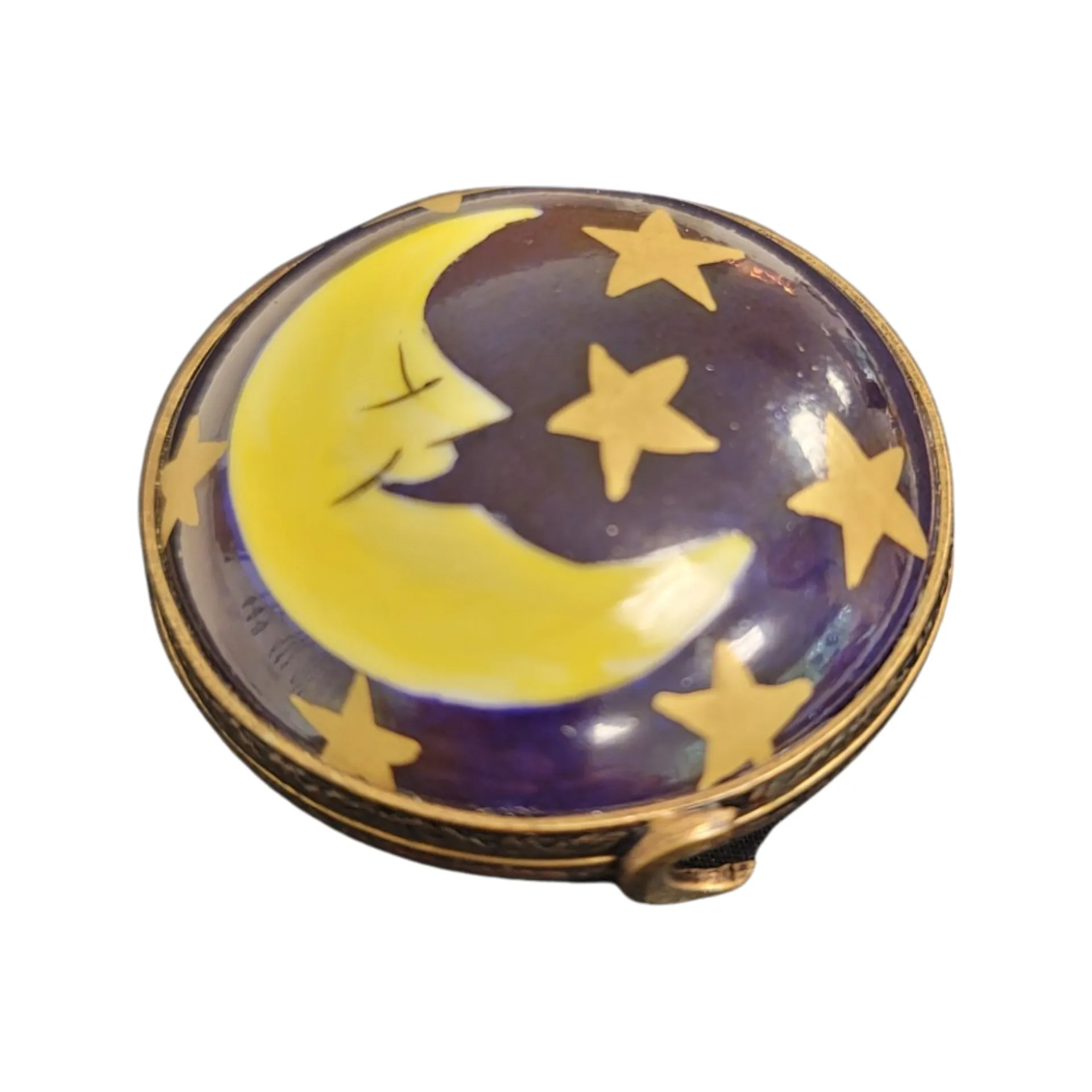 Moon Stars Flat Round Pill