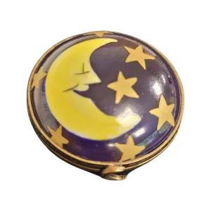 Moon Stars Flat Round Pill