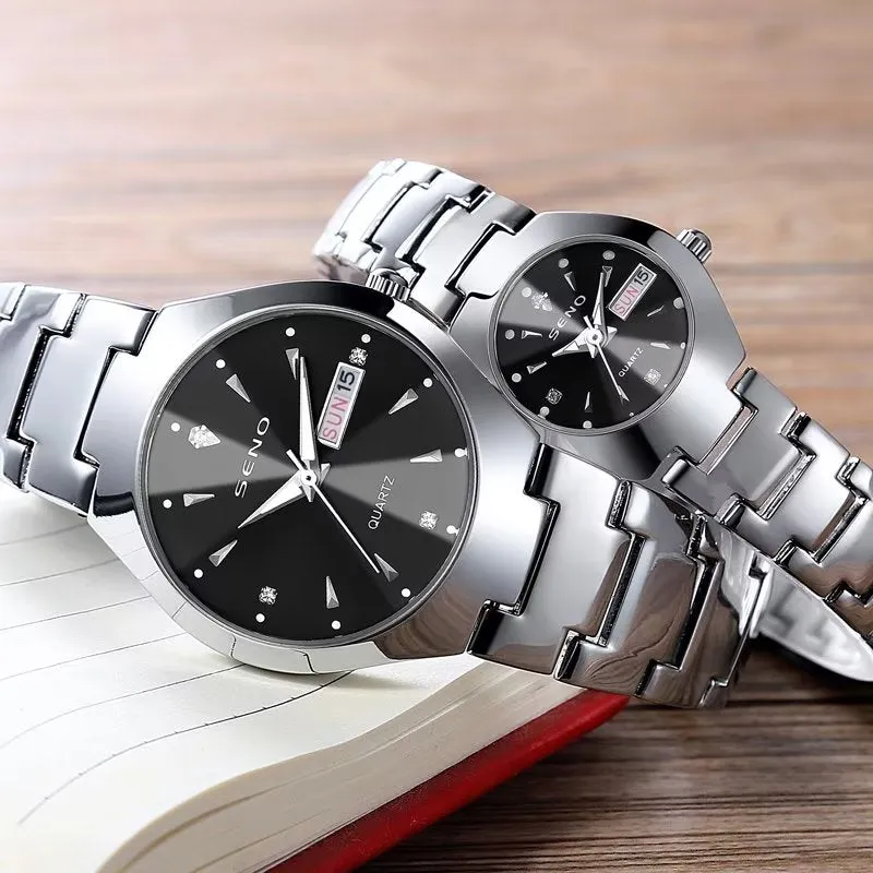 Nightglow Chic Waterproof Couples Quartz Timepiece