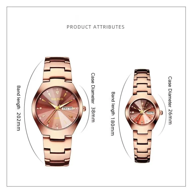 Nightglow Chic Waterproof Couples Quartz Timepiece