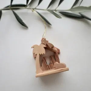 Olive Wood Nativity Scene Christmas Ornaments Handmade in Palestine