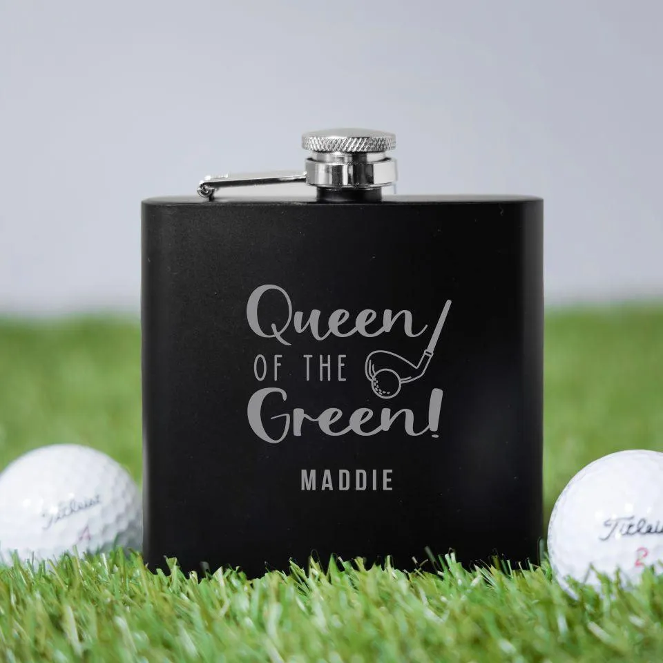 Personalized Black Golf Flask