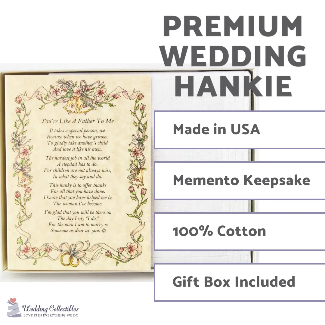 Personalized From the Bride to her Stepfather Wedding Handkerchief