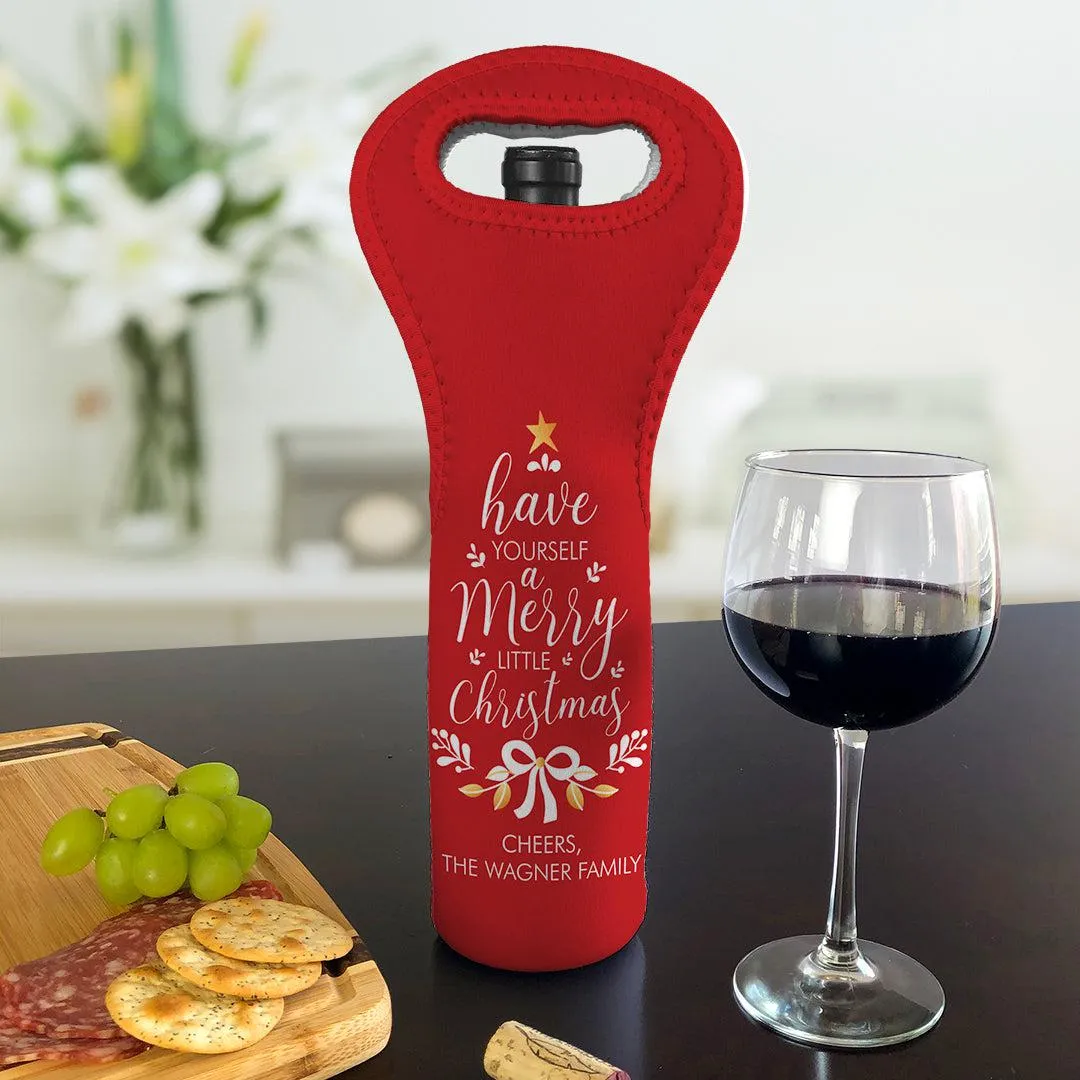 Personalized Have Yourself A Merry Little Christmas Wine Gift Bag