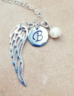 Personalized Necklace, Christmas Gift, Angel Wing Necklace, Gifts for Mom, Gifts for Daughter, natashaaloha