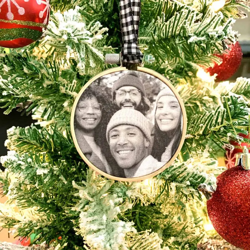 Personalized Photo Ornament with Your Photo in a Gift Box