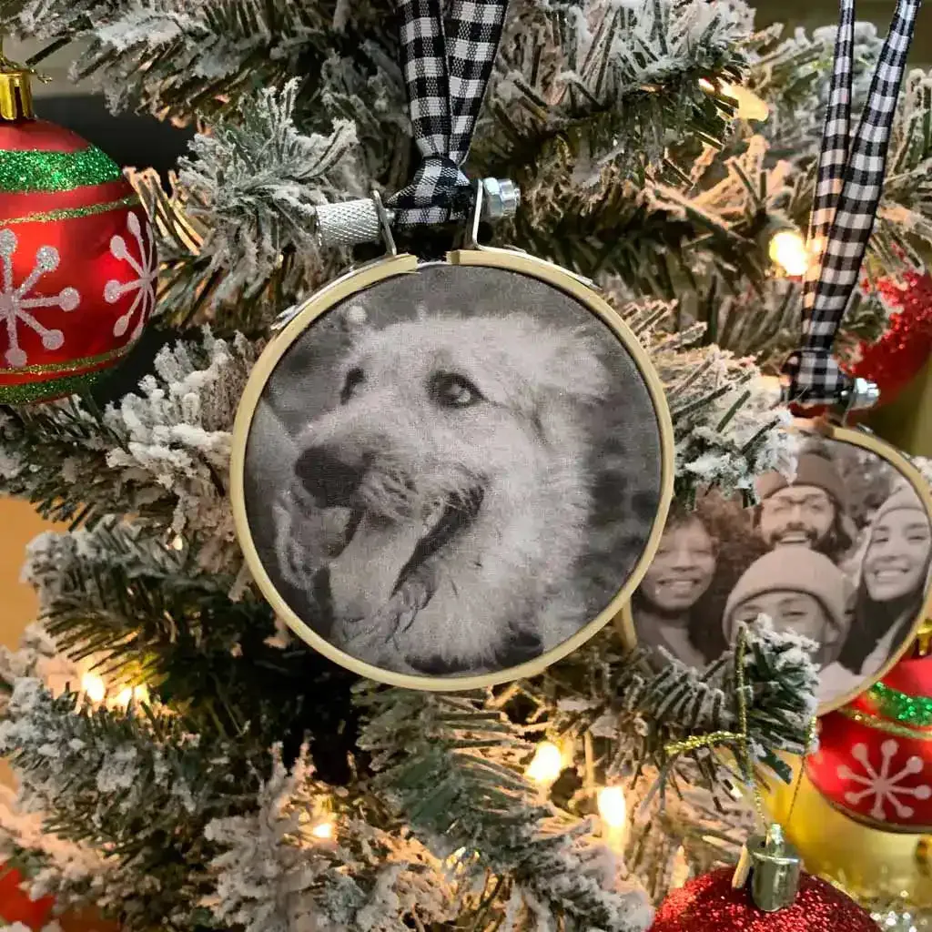 Personalized Photo Ornament with Your Photo in a Gift Box