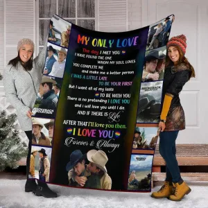 Personalized Pride Blanket For Couple Gay Man, Couple Lesbian Custom Blanket With Photo, Birthday Lgbt Gift