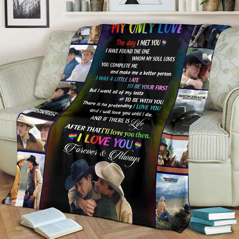 Personalized Pride Blanket For Couple Gay Man, Couple Lesbian Custom Blanket With Photo, Birthday Lgbt Gift