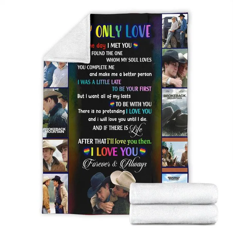 Personalized Pride Blanket For Couple Gay Man, Couple Lesbian Custom Blanket With Photo, Birthday Lgbt Gift