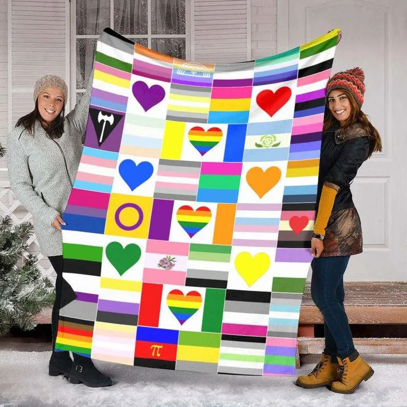 Pride Blanket, Love Is Love Lgbt Support Blanket, Blanket For Ally Support, Gift For Transgender, Bisexual Quilt