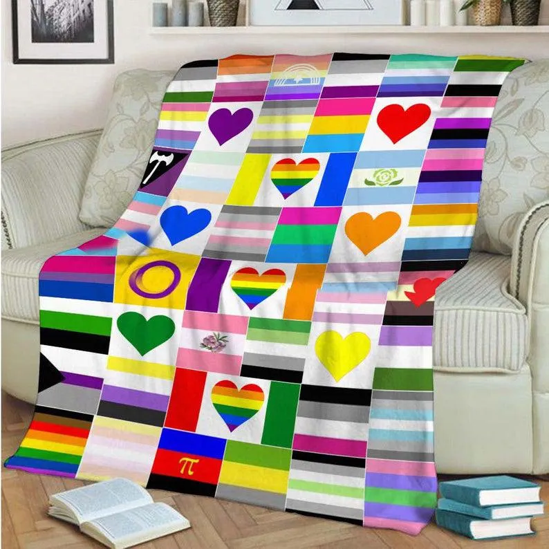 Pride Blanket, Love Is Love Lgbt Support Blanket, Blanket For Ally Support, Gift For Transgender, Bisexual Quilt