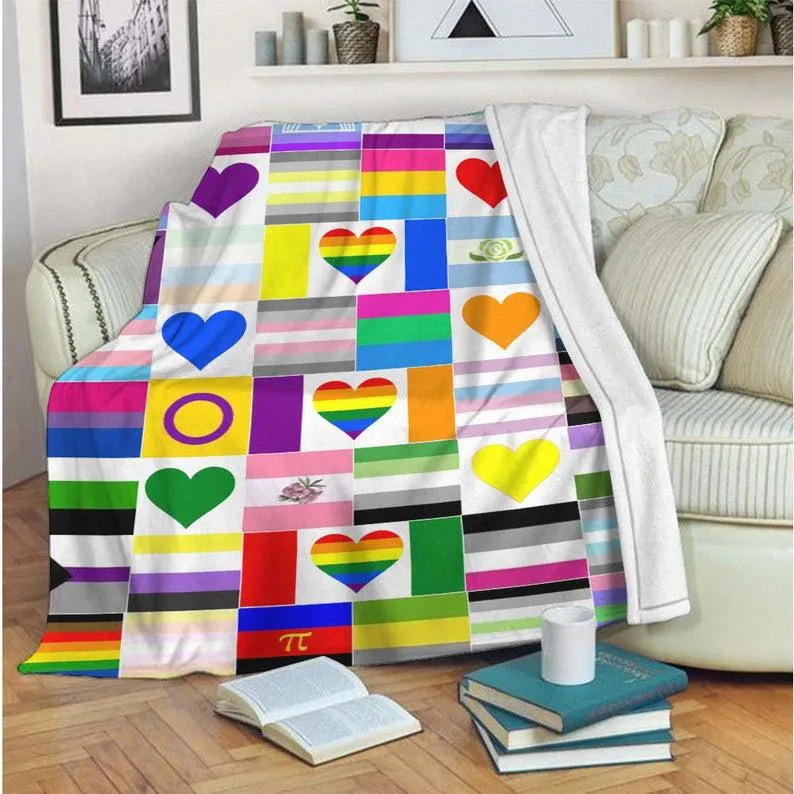 Pride Blanket, Love Is Love Lgbt Support Blanket, Blanket For Ally Support, Gift For Transgender, Bisexual Quilt