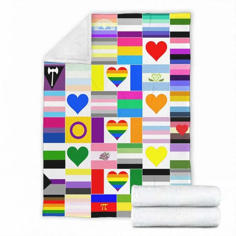 Pride Blanket, Love Is Love Lgbt Support Blanket, Blanket For Ally Support, Gift For Transgender, Bisexual Quilt