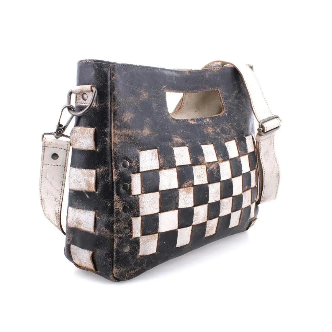 Queen’s Gambit inspired Leather Bag – Black & White Checkered