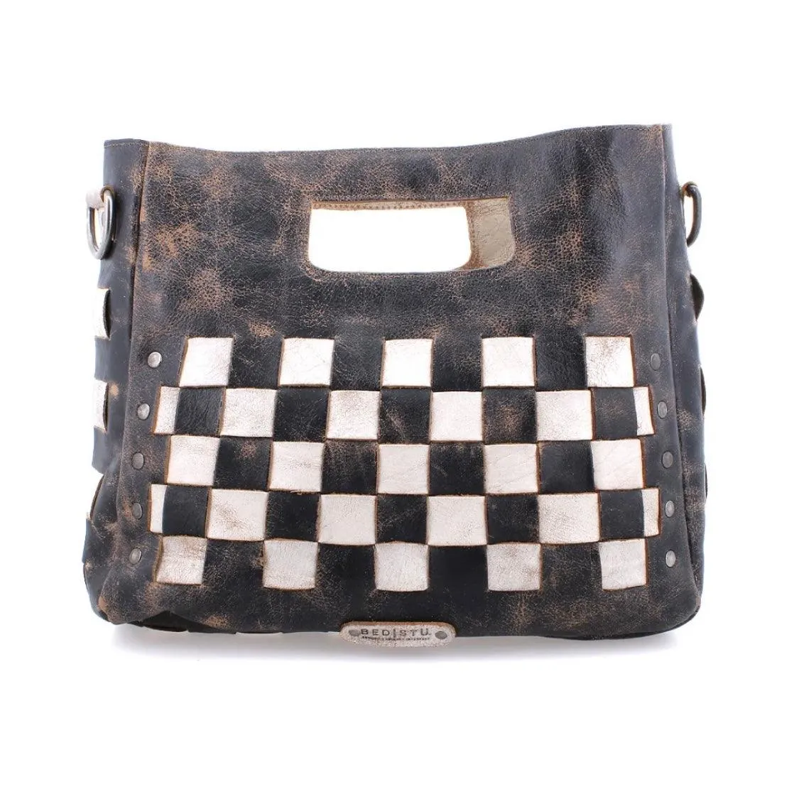 Queen’s Gambit inspired Leather Bag – Black & White Checkered