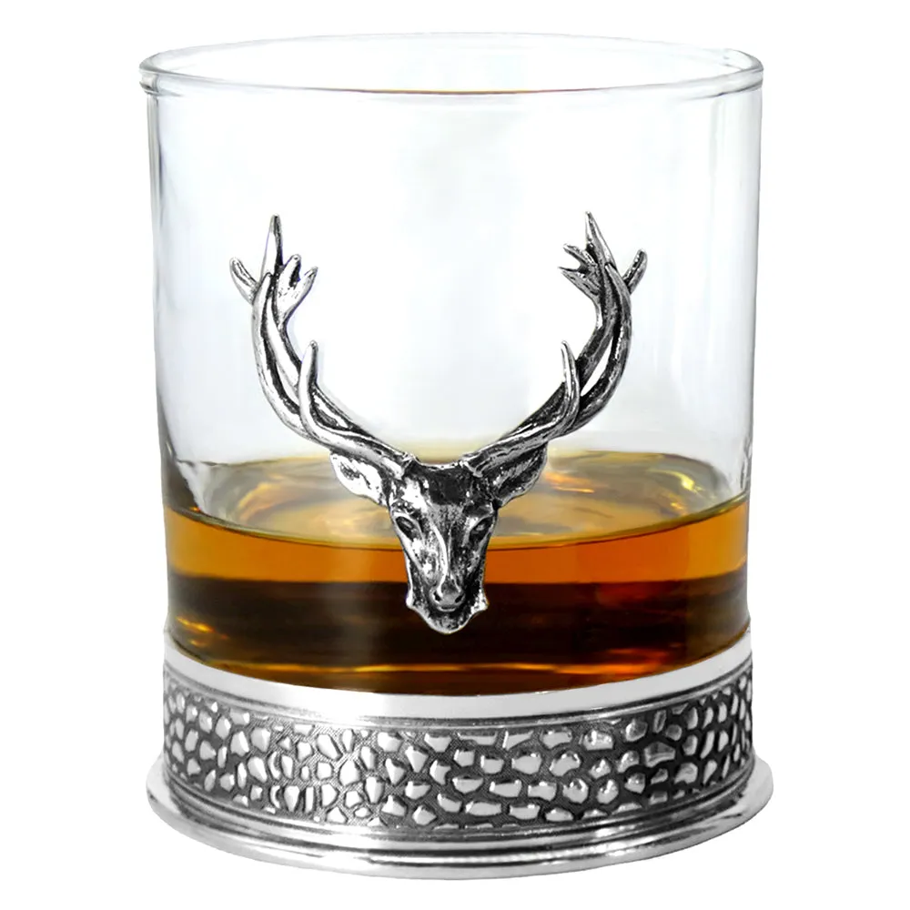 Regal 650ml Whisky, Wine & Spirits Stag Decanter Gift Set Includes 2x 11oz Regal Pewter Tumblers