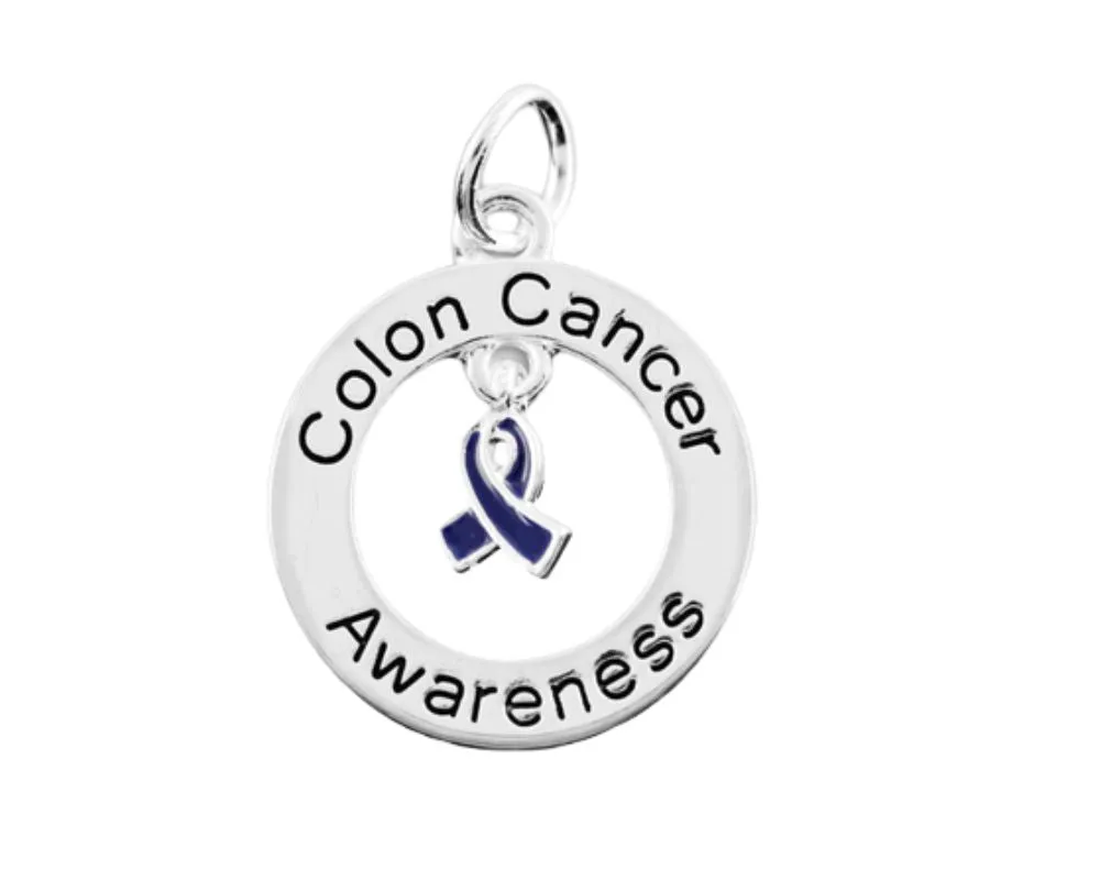 Round Colon Cancer Awareness Charms