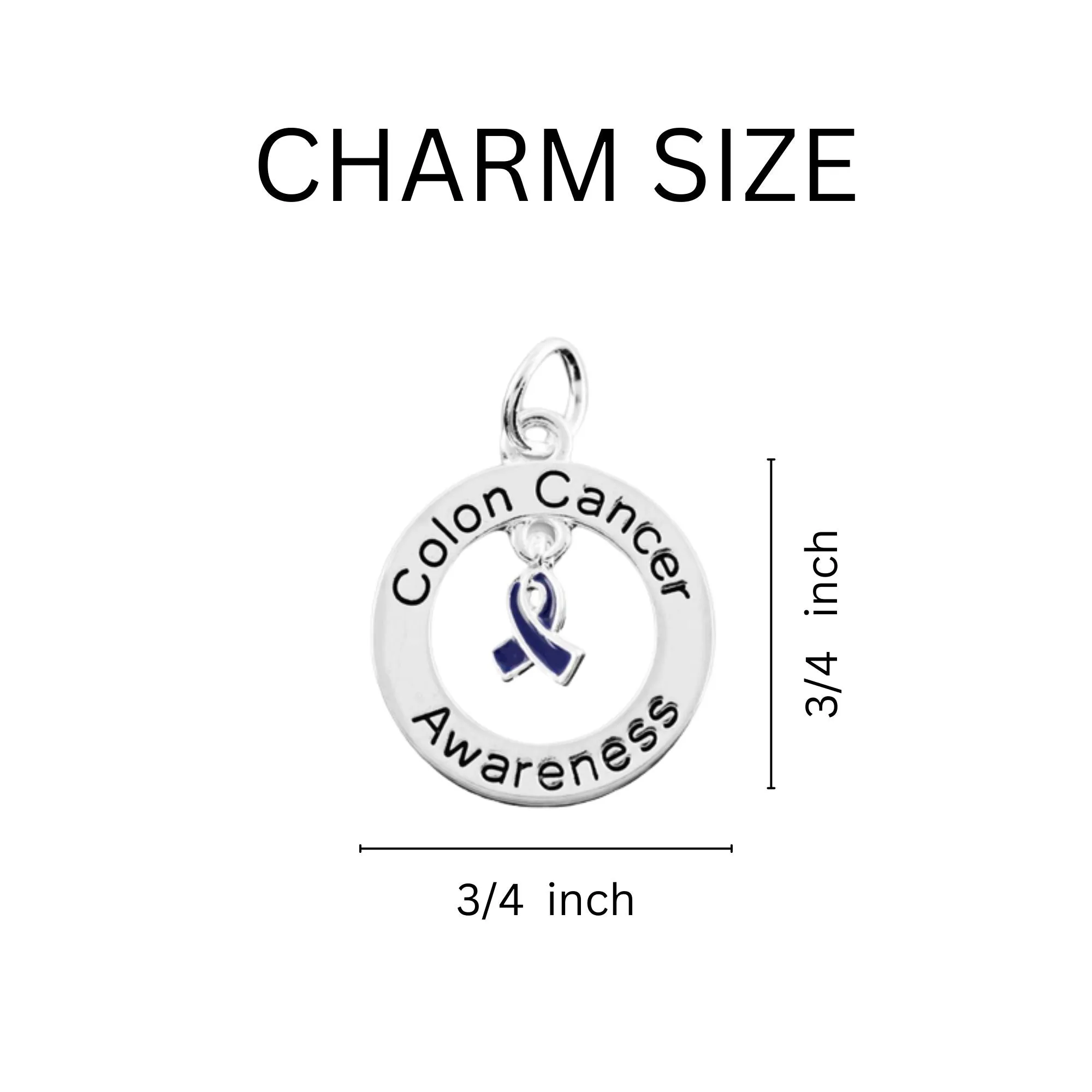 Round Colon Cancer Awareness Charms