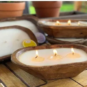 Sea Salt Candle in a Reusable Wooden Bowl