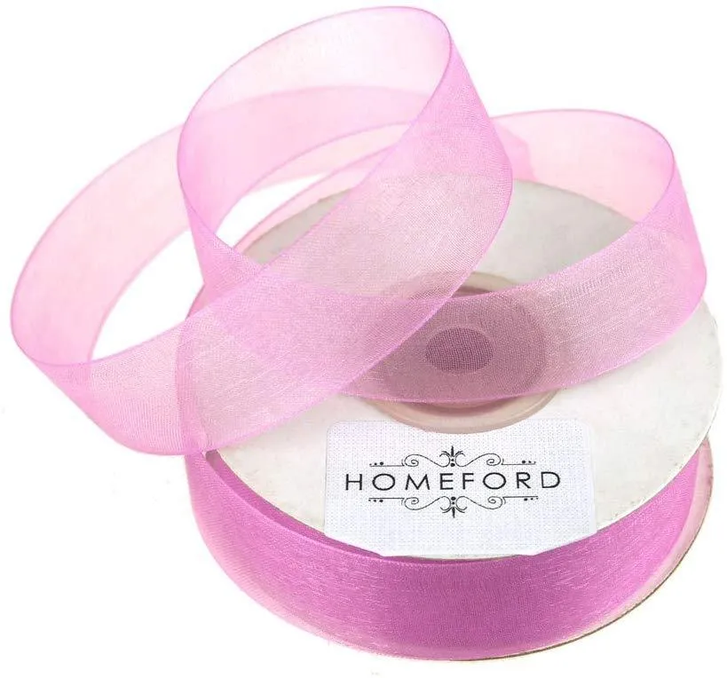 Sheer Organza Ribbon, 7/8-inch, 25-yard