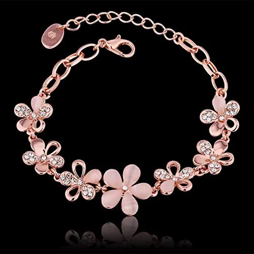 Shining Diva Fashion Latest Collection Gold Plated Combo of 2 Bracelet for Women and Girls (Rose Gold) (cmb285_8306b_9556b)