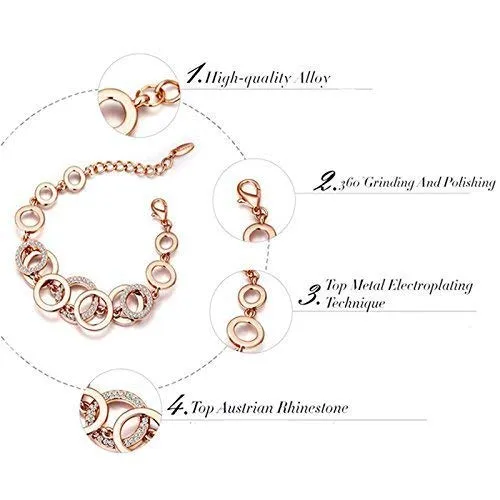 Shining Diva Fashion Latest Collection Gold Plated Combo of 2 Bracelet for Women and Girls (Rose Gold) (cmb285_8306b_9556b)