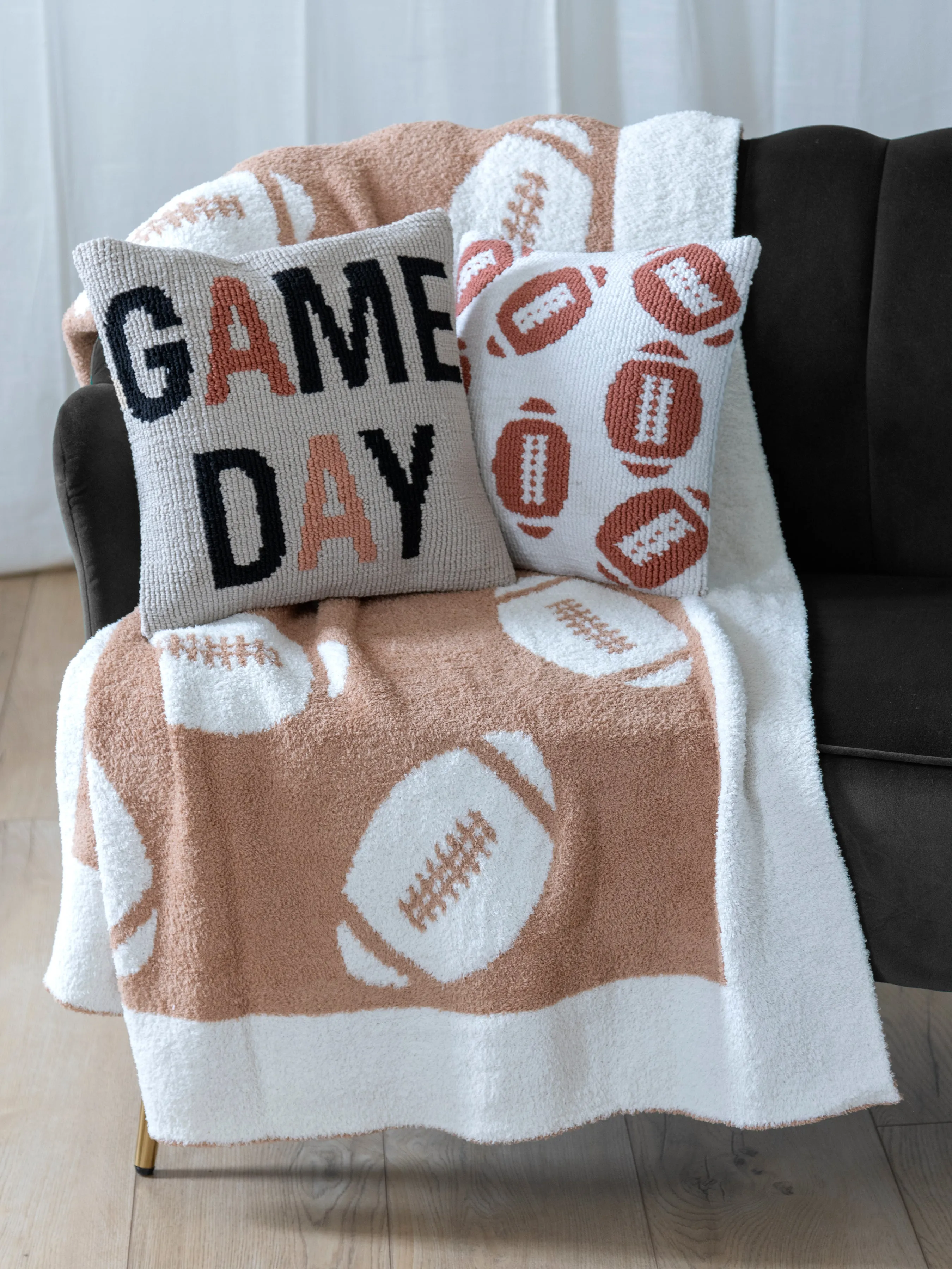 Shiraleah Game Day Reversible Throw, Tan