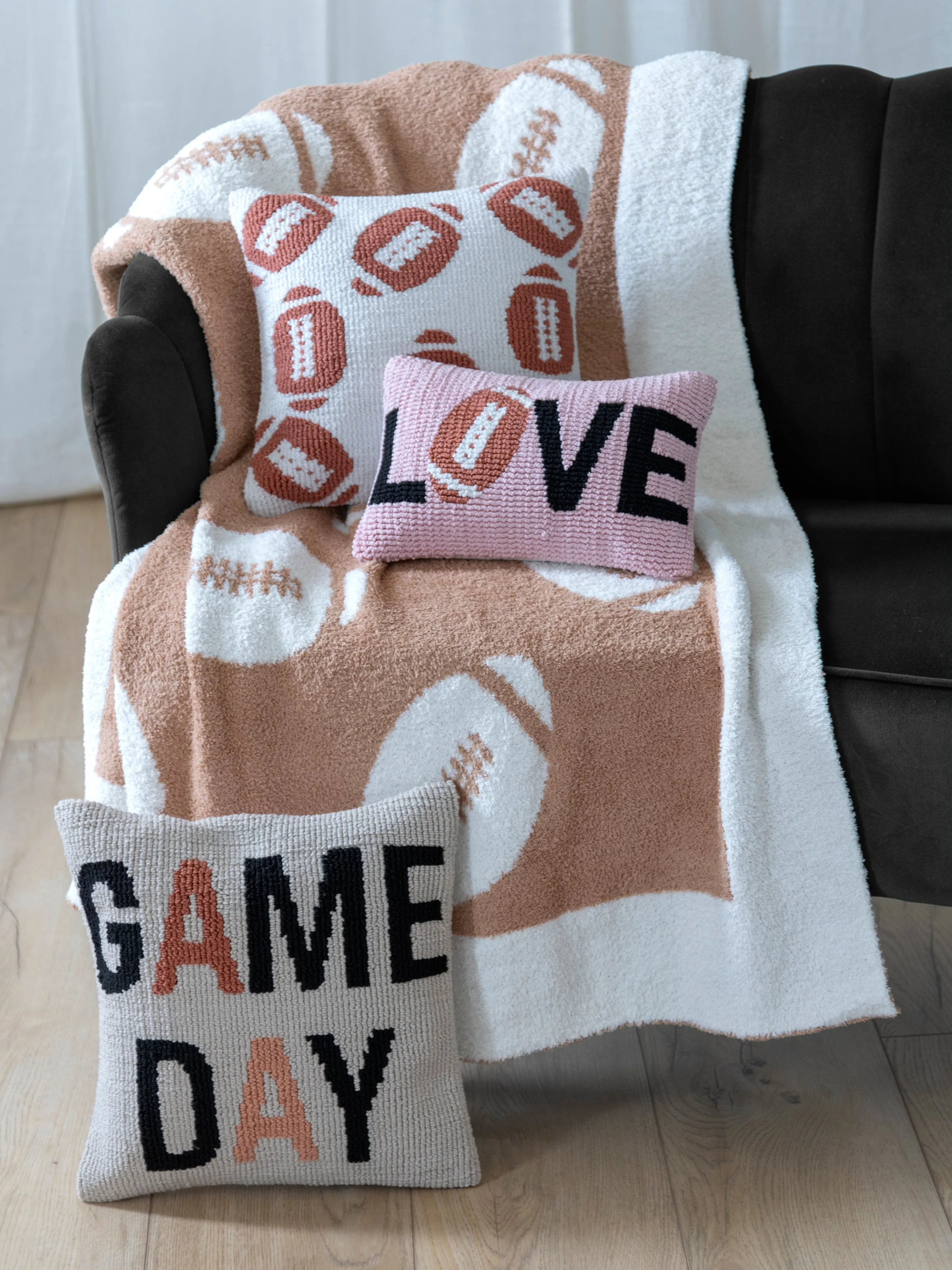 Shiraleah Game Day Reversible Throw, Tan