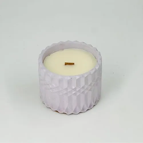 Shivaliya Collection High-Strength Concrete Unique Shape Candle Jar with Aroma Fragrance | Premium Scented Soy Wax Fill | 20-25 Hr Burn Time | Scented Candle | Gifts for Memorable -(Medium, Lavender)