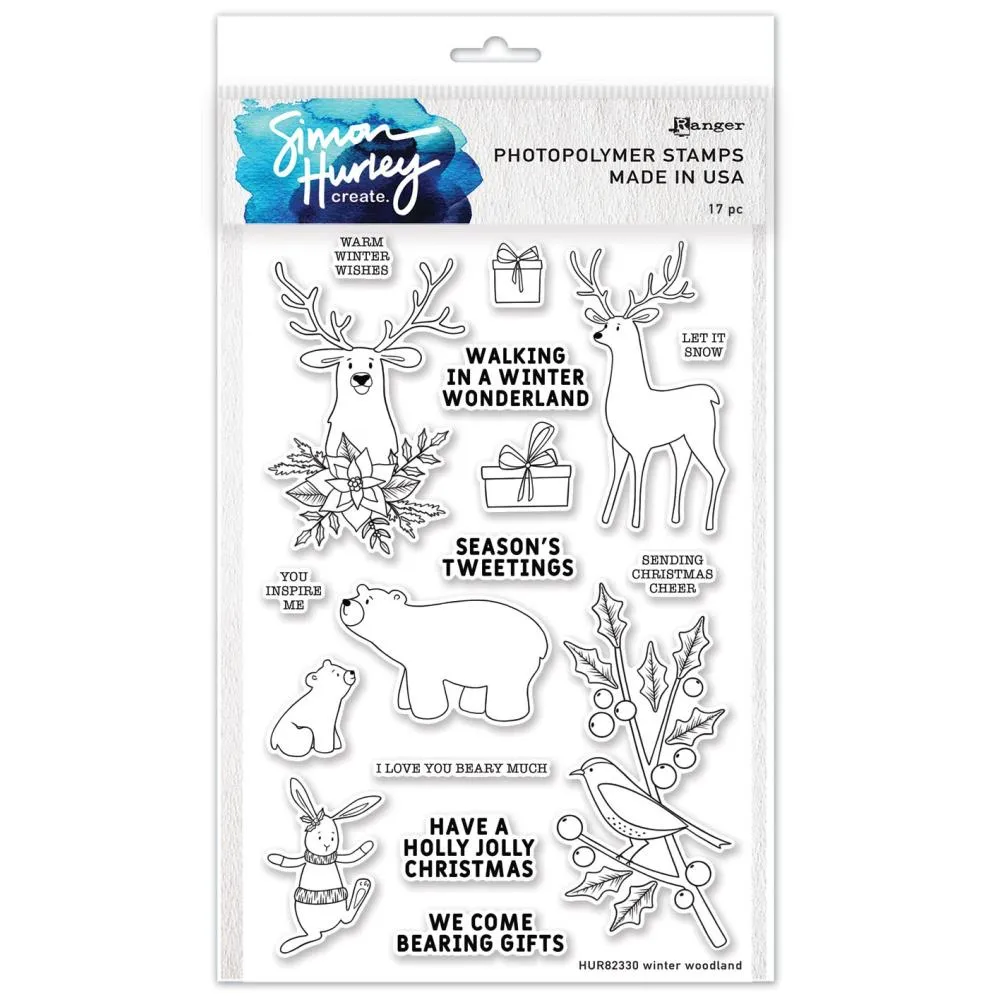 Simon Hurley create. Clear Stamps 6"x 9"- Winter Woodland*