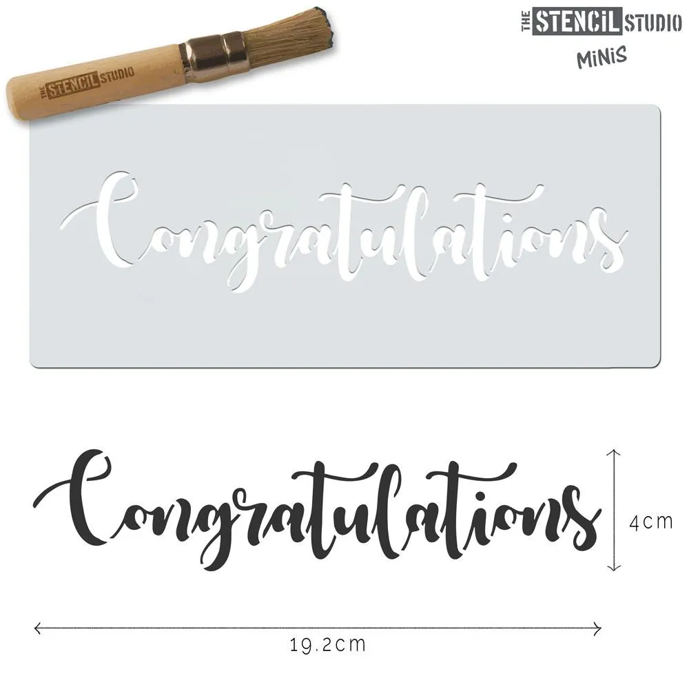 Stencil MiNiS - Congratulations Text - 20% off 4 