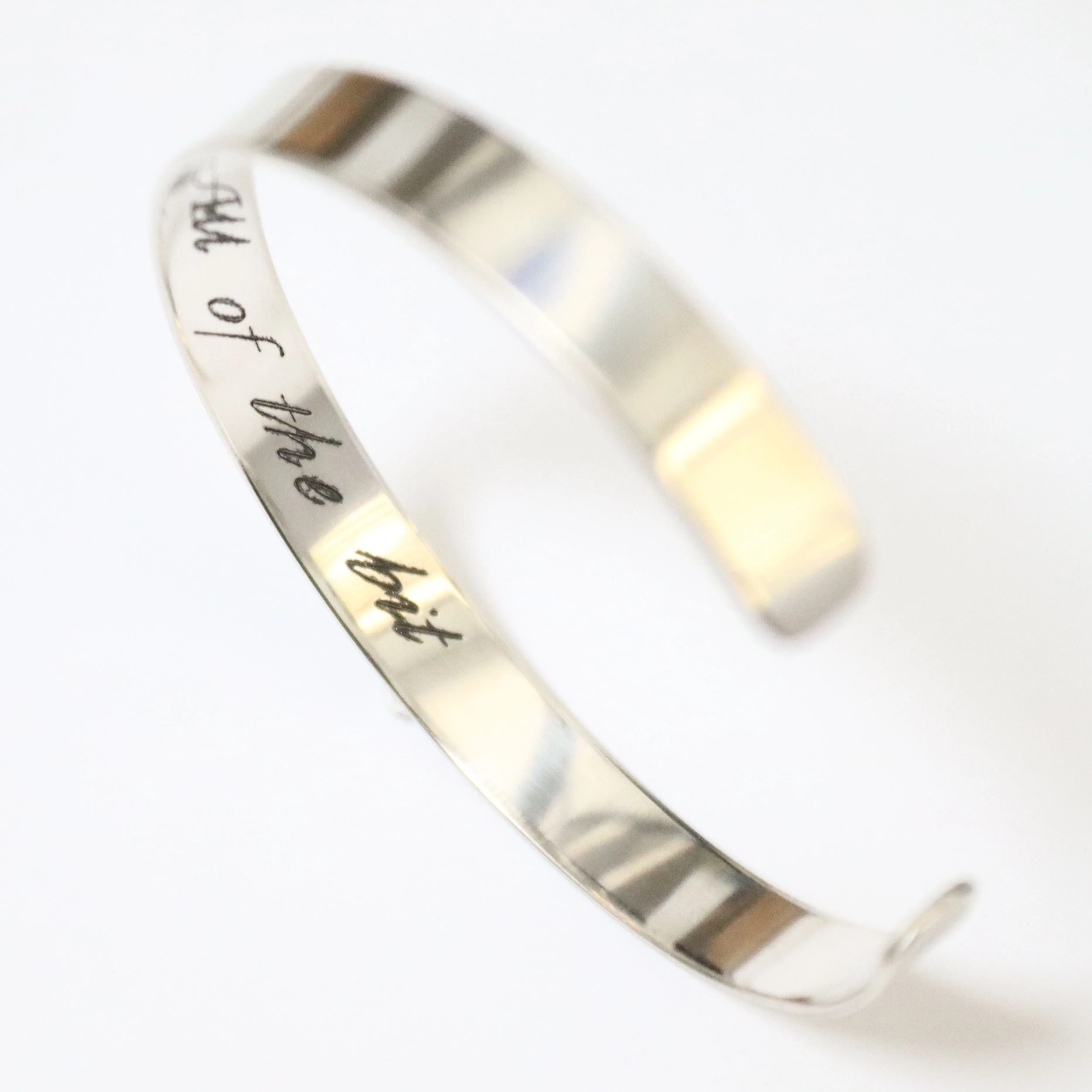 Sterling Silver Bangle for Women - Personalized Cuff bracelet